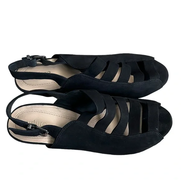 Nurture Women Black Slingback 2.5" Heel Caged Shoes Office Casual 8.5M - Picture 2 of 9